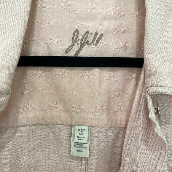 J Jill Cotton and Linen Blend Lightweight Jacket in Light Pink Size XS Tall - Picture 5 of 13